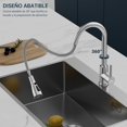 thumbnail image 4 of Mezclador de Fregadero 3 Modos, Grifos para Fregadero de Cocina, Moderno Grifo de Fregadero Monomando, Arco Alto para Cocina, Caravanas, Lavandería y Exteriores, Níquel Cepillado, 4 of 7