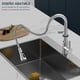 thumbnail image 4 of Mezclador de Fregadero 3 Modos, Grifos para Fregadero de Cocina, Moderno Grifo de Fregadero Monomando, Arco Alto para Cocina, Caravanas, Lavandería y Exteriores, Níquel Cepillado, 4 of 7