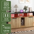 thumbnail image 4 of Uforic Litter Box Furniture with LED Light, Power Outlet for 2 Cats, Wooden Long Cat Litter Box Enclosure with Double Room, 4 of 9