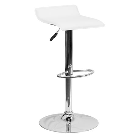 Barstool Red Flash Furniture Contemporary Vinyl Adjustable Height Barstool with Chrome Base, Multiple Colors ()