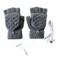 thumbnail image 6 of Ruanlalo Gloves,1 Pair USB Electric Gloves Double-sided Quick Heating Flip Half Finger Stretchy Cold Resistant Safe Autumn Winter Women Men Heated Writing Mittens for Indoor Outdoor, 6 of 6