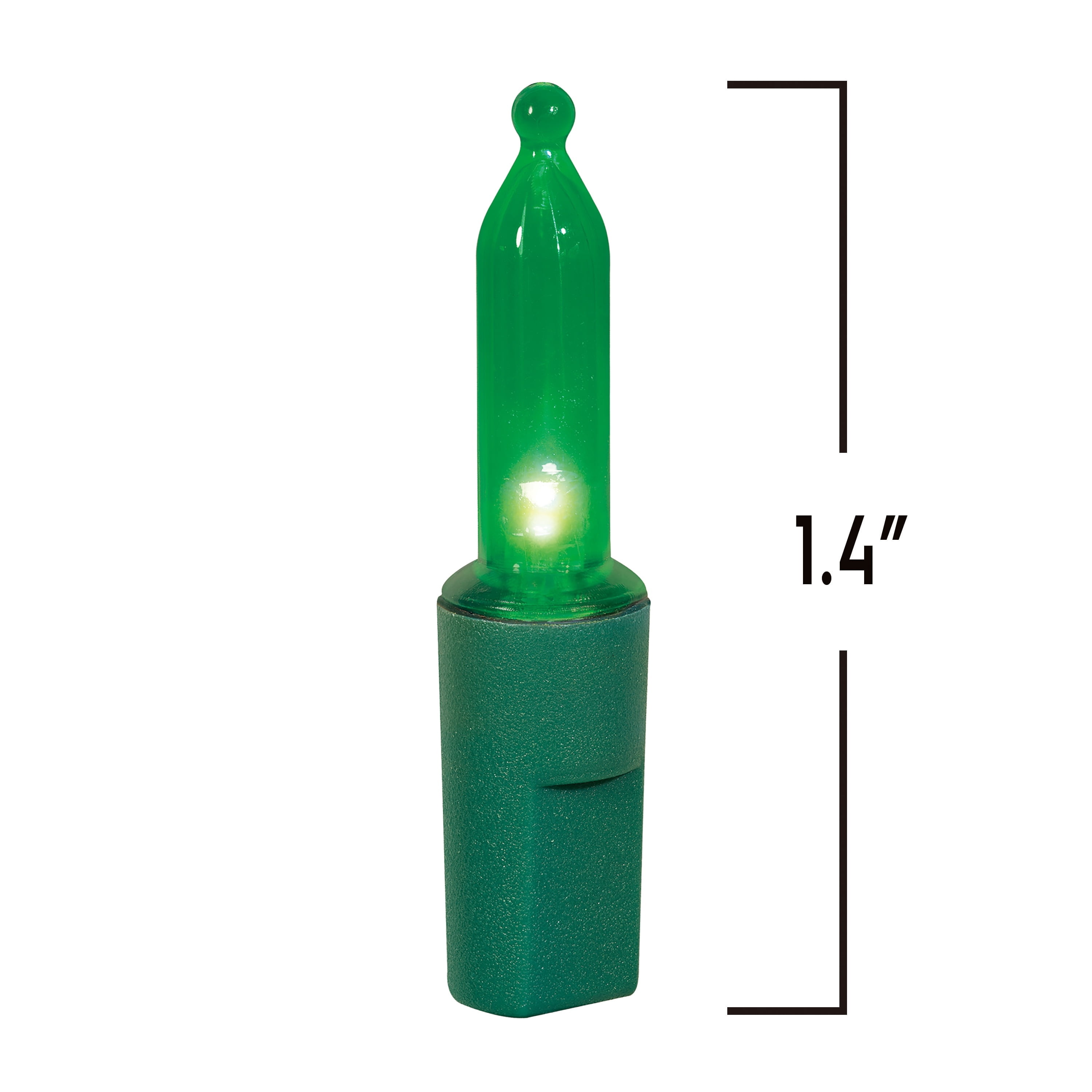 Indoor/Outdoor 100-Count LED Mini Christmas String Lights, Green, Green Wire, 19.5', by Holiday Time