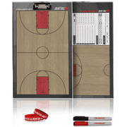 PowerNet Basketball Magnetic Coaching Clipboard, Double Sided Dry Erase Board Clipboard, Basketball Whiteboard with Line Up Chart, Weatherproof Coach Clipboard, Includes 2 Dry Erase Markers