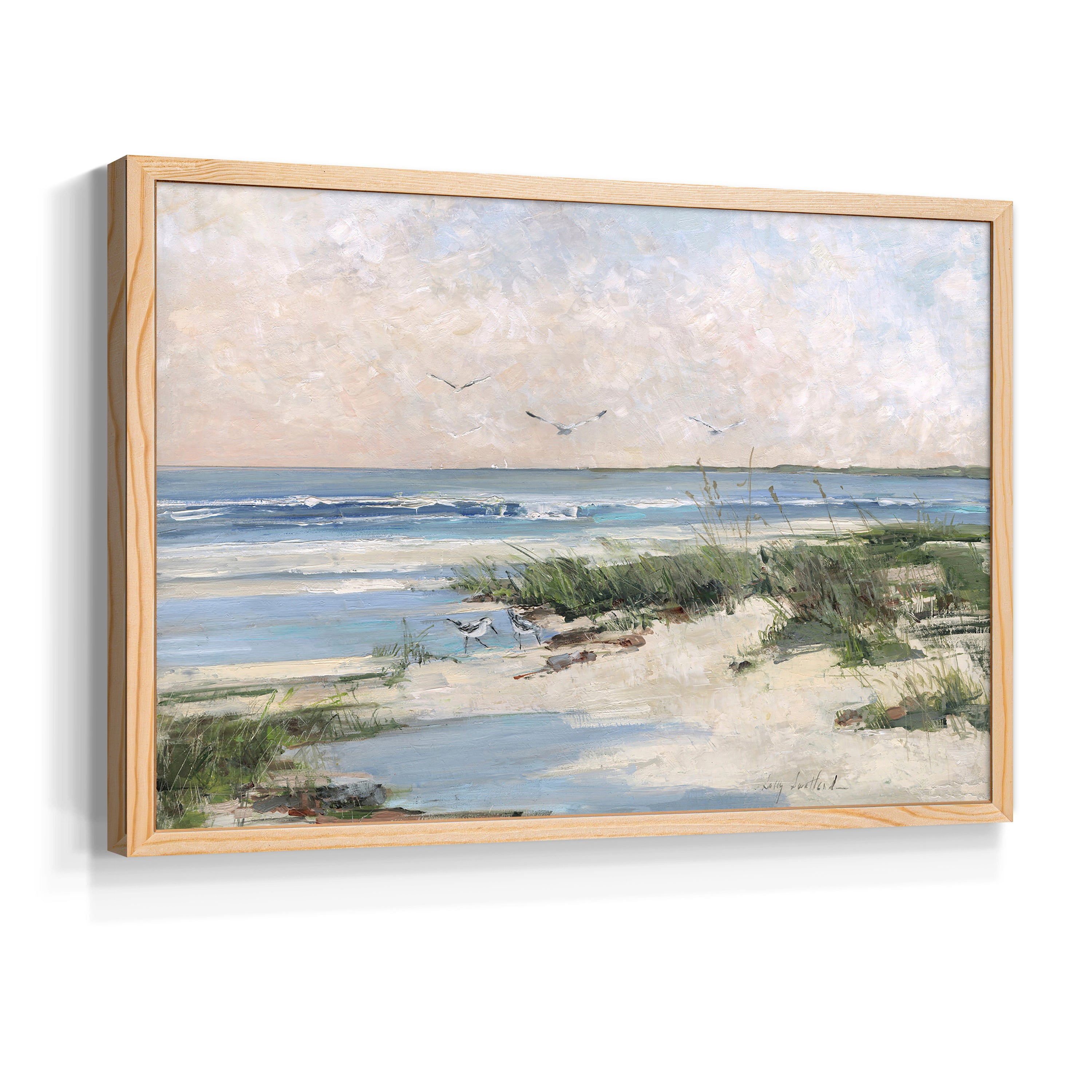 Soft Morning Sea by Sally Swatland - Restickable Framed Giclée Print