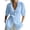Blue, variant on Women's Ruffle Trim Short Sleeve Blouse Summer Sweet V Neck Button Down Shirts Loose Fashion Boho Beach Vacation Tops Navy