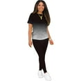 thumbnail image 5 of Dadaria 2 Piece Outfits for Women Pants Sets Plus Size GradientG Two piece Suit Short Sleeve Sport T Shirt Pants Black XXXXXL,Female, 5 of 9