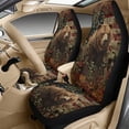 thumbnail image 3 of Xixirimido 5-Piece Car Seat Cover Set Breathable PU Leather Front Seat Covers with Seat Belt & Console Covers Universal Fit for SUV, Sedan, Truck, Bear American Flag Leaves, 3 of 8
