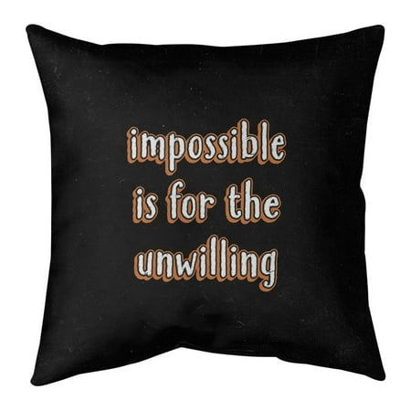 UPC: 0703294998847 | ArtVerse Quotes Impossible Quote Chalkboard Style Pillow-Faux Suede 18 x 18 Large