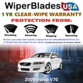 thumbnail image 2 of 2009 Volvo V70 Beam Wiper Blades Wipers w/1yr Warranty (Set of 3) w/Rear Wiper (WiperBladesUSA), 2 of 5