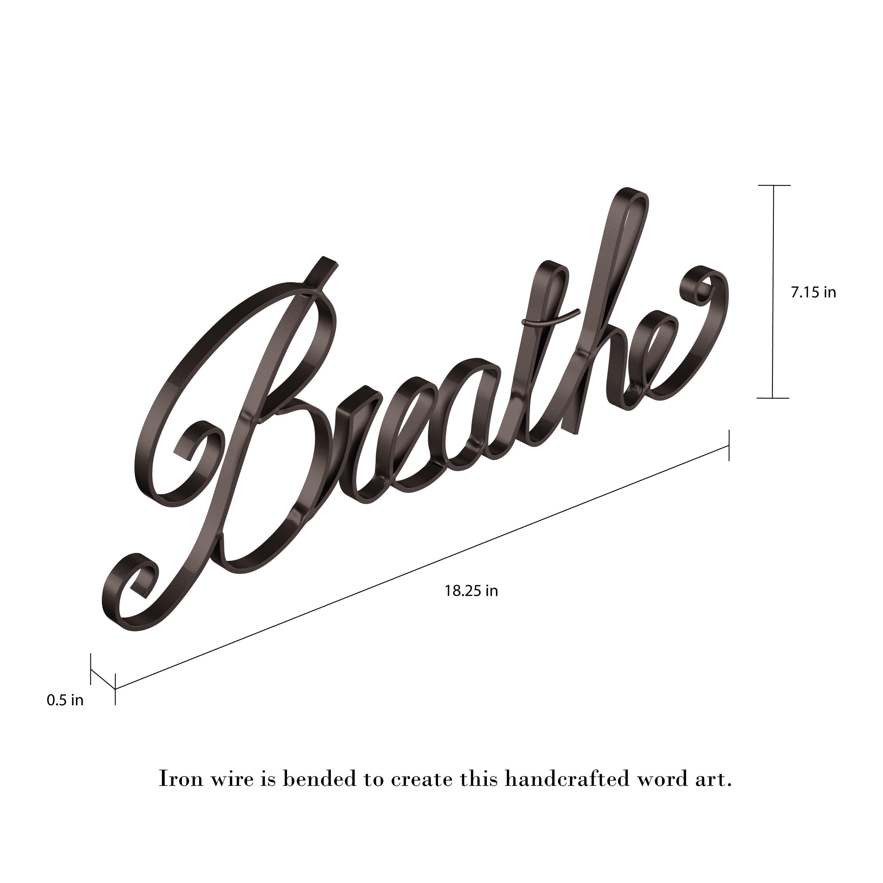Metal Cutout- Breathe Decorative Wall Sign-3D Word Art Home Accent Decor-Perfect for Modern Rustic or Vintage Farmhouse Style by Lavish Home