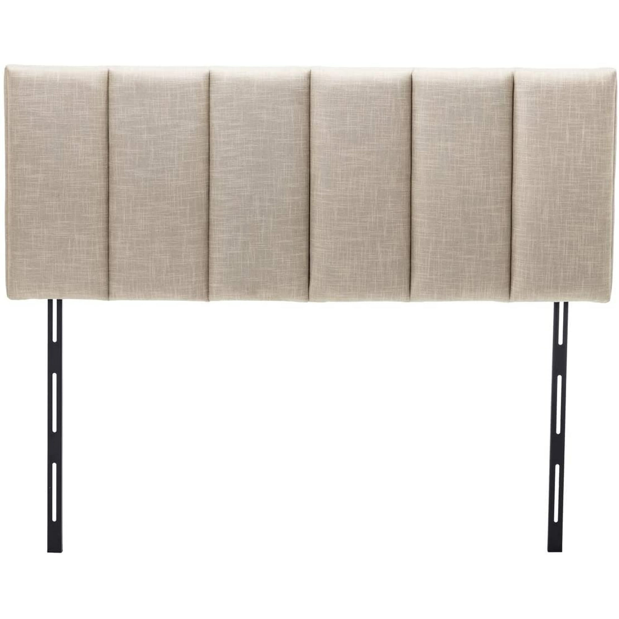 Andeworld Upholstered Headboard Queen Foldable Upholstered Headboard for Queen Bed Adjustable Height Oatmeal