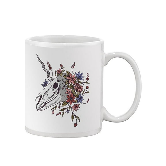 Unicorn Skull W Flowers. Mug - Smartprints Designs,