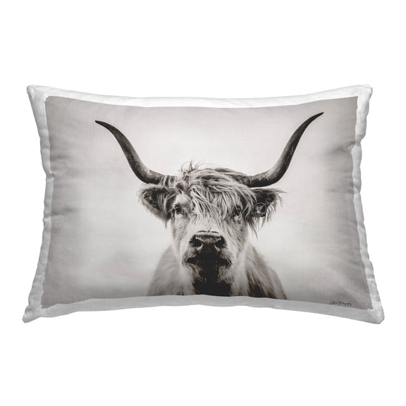 Stupell Industries Intense Longhorn Portrait Decorative Printed Throw Pillow Design by Dakota Diener