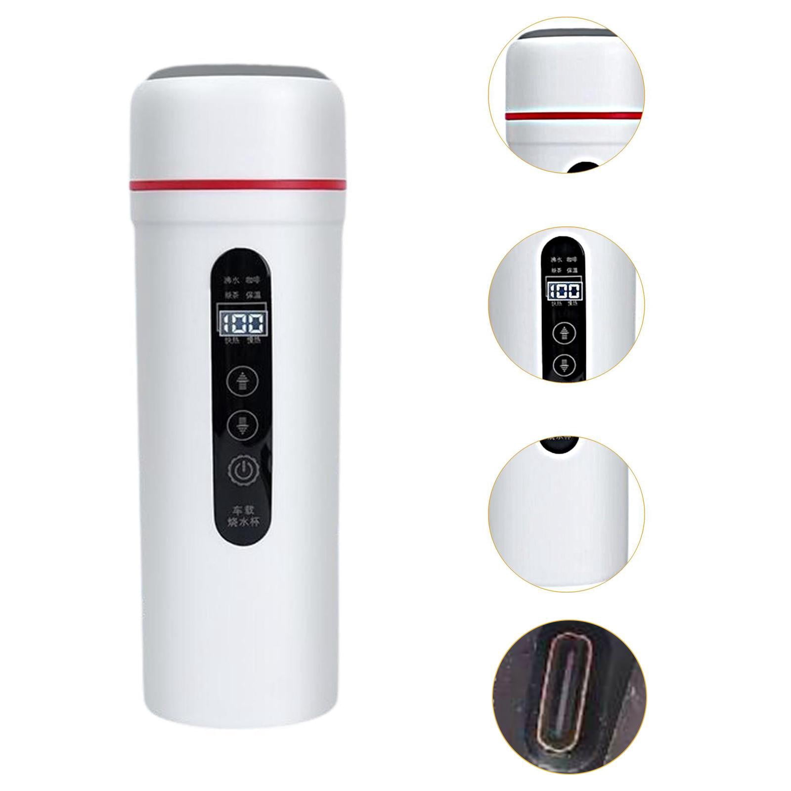 Baoblaze 12V 24V 400ml Car Electric Water Kettle Portable for Heating Coffee Tea White