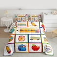 thumbnail image 2 of Homewish Back To School Full Size Comforter Sets,Ducational Learning Bedding Comforter Set,Kawaii Pencil Bus Bedding Sets For Teens,Breathable Home Decor Reversible,3 Pieces, 2 of 8