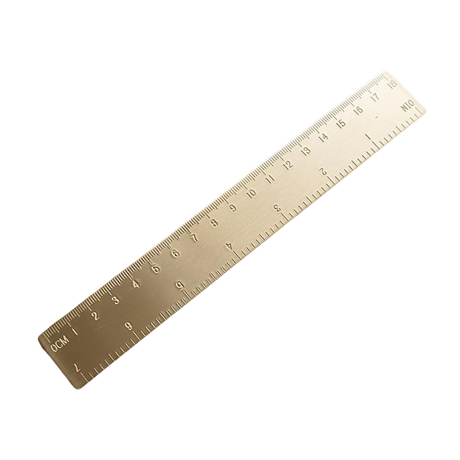 Retro Nostalgic Brass Scale Ruler line Drawing Architect Draftsman 18cm