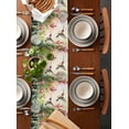 thumbnail image 5 of Hokiten Table Runners 70 Inches Long Dress Scarves, Hummingbird Red Floral Farmhouse Coffee/Dining/Kitchen Table Decor, Holiday Table Runner, Rustic Botanical Green Ombre 13x70 Inch, 5 of 7
