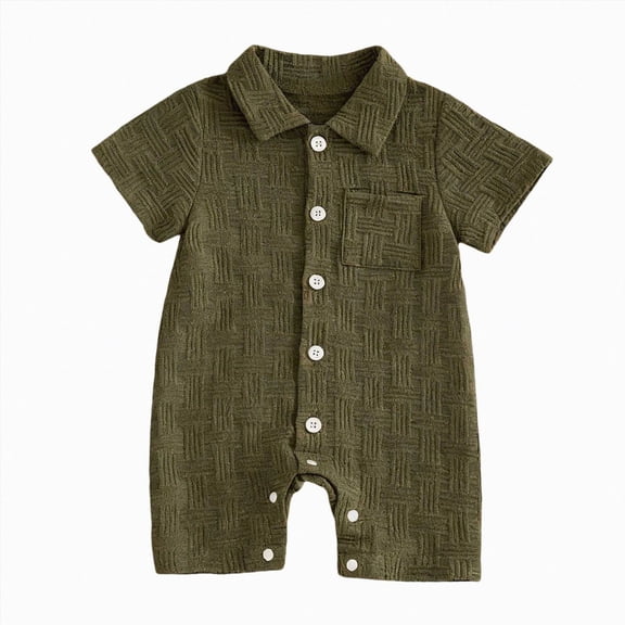 Splozh Summer Rompers Short Sleeve Bodysuit Cotton for 0-24 Month Baby Boys Girls Summer Wear Outfits for Baby Girls,Green,12-18 Months