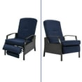thumbnail image 3 of ModFusion 2-Piece Outdoor/Indoor Wicker Recliner Chair 250 lbs Capacity with Adjustable Seat Cushion and Extendable Footrest, Navy Blue, 3 of 11