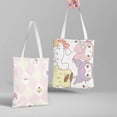 thumbnail image 4 of Sanrio-Bolso de mano de lona con dibujos animados para mujer, bolsa de compras de Hello Kitty, Kuromi Cinnamoroll, con bolsillo para archivo, monedero Kawaii, 4 of 4