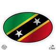 thumbnail image 1 of Saint Kitts and Nevis Flag Oval - 12" Vinyl Sticker Waterproof Decal, 1 of 1