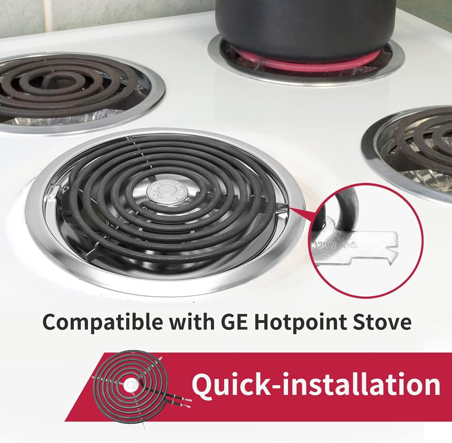 COZZIVITA MP22YA Stove Burner Element Replacement Set and Whirlpool Drip Pans, Perfectly Fit Whirpool Electric Range Stove Top