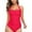 Orange, variant on Hessimy Tummy Control Swimwear Halter One Piece Slimming Vintage Retro Swimsuit Womens Ruched Push Up Bathing Suit(Pink,M)