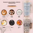 thumbnail image 5 of 17 oz Insulated Stainless Steel Coffee Cup, Leak-Proof Travel Mug with Lid and Carrying Strap, Patterned Reusable Tumbler, 5 of 9