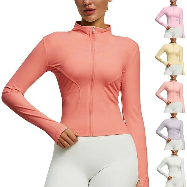 Veste de Yoga Polyvalente pour Femmes, chandail-Over Doublé en Polaire Confortable, Tissu en Polyester Extensible, Haut Ajusté à Manches Longues avec Col Rond, Conçu pour la Chaleur à la Maison et la Superposition en Extérieur