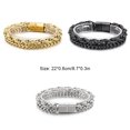 thumbnail image 2 of Brazalete de acero para hombre Qarigey de doble capa decoración de mano color dorado, 2 of 6