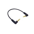 thumbnail image 2 of 20cm Gold Plated 3.5mm Male to Male Stereo Audio Cable with Doube Angled Connectors Short Earphone Line, 2 of 11