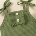thumbnail image 6 of Dooleck Ribbed Baby Girl Clothes Strap Bodysuit Floral Bloomer Shorts Infant Outfit, 6 of 8