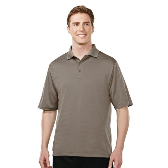 Tri-Mountain Performance Continental 427 Textured Knit Polo Shirt, Large, Walnut