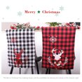 thumbnail image 2 of Funda navideña para silla, estilo nórdico, patrón de alce navideño con campana, muebles, decoración para sala de estar, funda, accesorios Kits de decoración para fiestas Rejilla roja negra Inteprter HA069866-02, 2 of 6