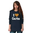 thumbnail image 4 of Love Heart Carbs Pizza Food Cute Women's Long Sleeve T Shirt Brisco Brands S, 4 of 6