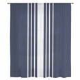 thumbnail image 2 of Vintage Striped Sheer Curtains 72 Inches Long, Midnight Blue Modern Simple Lines Light Filering Curtains, Breathable Simi Curtain Privacy Drapes for Living Room Bedroom Lightweight Window Treatment, 2 of 9