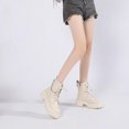 thumbnail image 6 of Bnwani Boots for Women Fashion Thick Chunky Solid Boot Beige Size 6.5, 6 of 9