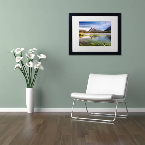 Trademark Fine Art 'Mount Rundle Banff' Canvas Art by Pierre Leclerc, White Matte, Black Frame
