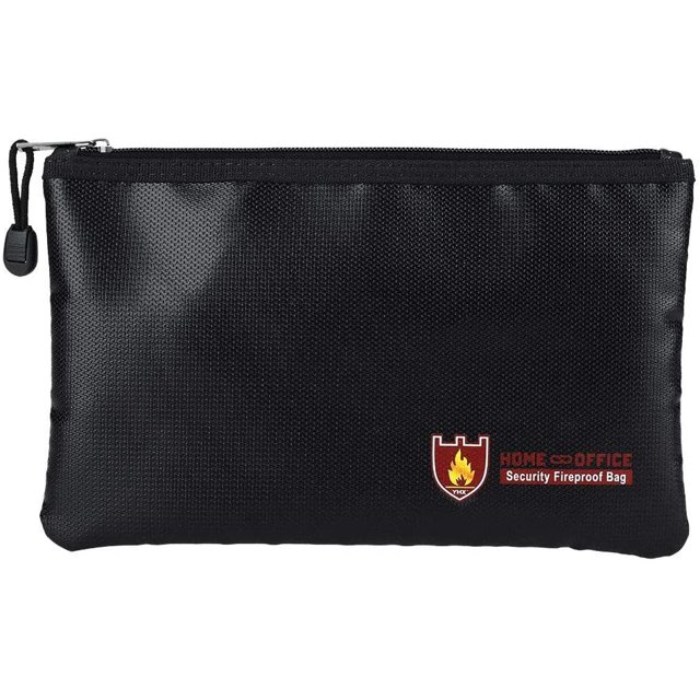Document Bag Briefcase Fire-Resistant Waterproof Fireproof Zipper A4 Portable for Home Office Use Passport Money