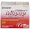 Major Children's Mapap Bubblegum Chewable Acetaminophen Tablets 160 mg (3 Packs of 24)