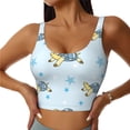 thumbnail image 2 of Haiem Cartoon Turtle Pattern Womens Sports Bra - U Neck Padded Low Impact Yoga Bra Workout Crop Top Gym Moisture-Wicking Workout Vest -Small, 2 of 9