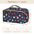 thumbnail image 4 of FORMRS Makeup Bag Travel Cosmetic Organizer for Women Fold Flat Zipper Pouch with Handle, Red White Stars, 4 of 8