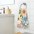 thumbnail image 6 of Colorful Floral Print Flowers Hand Towel Bath Towels Face Towels Cotton Absorbent for Home Hotel Spa Swimming Yoga Sports Decorative Towel Set of 2, 6 of 8
