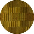 thumbnail image 1 of Ahgly Company Machine Washable Indoor Round Abstract Yellow Contemporary Area Rugs, 8' Round, 1 of 4