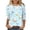 XQNR8-Light Blue, variant on VKOYWKM Easter Shirt for Women 3/4 Sleeve Cute Bunny Print Women Tops Round Neck Loose Fit Easter T-Shirts Three Quarter Length Tunic Tops