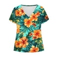 thumbnail image 6 of Cloaraye Short Sleeve Shirts for Women Summer V Neck T Shirts Casual Loose Floral Print Boho Basic Tees Trendy Fashion, 6 of 6