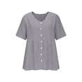 thumbnail image 5 of Turilly Women's Casual & Comfy Tops Fashion Ladies Short-Sleeved V-Neck Solid Color Shirt Henley Top, 5 of 6