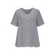 thumbnail image 4 of Craaazy Women's Casual V Neck Blouse, Solid Color Short Sleeve Button Down Shirt, Loose Fit Comfy Breathable Cotton Linen Tops for Daily Wear Gifts, 4 of 6