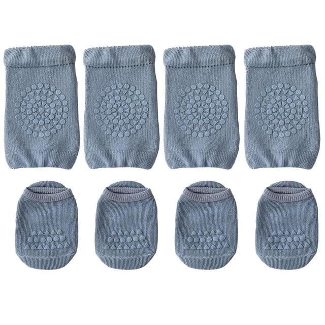 2 pares de rodilleras antideslizantes para bebé y calcetines antideslizantes para bebé, unisex