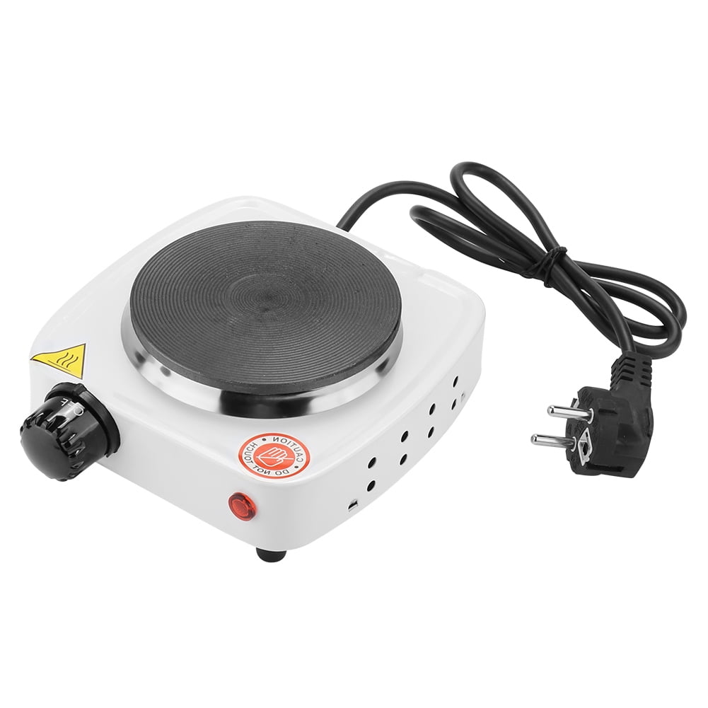 Yajisi Portable Electric Countertop Stove, 500W Single Heating Plate Burner for Tea Coffee Kitchen, White (15x15x6 cm / 5.91x5.91x2.36 inches)